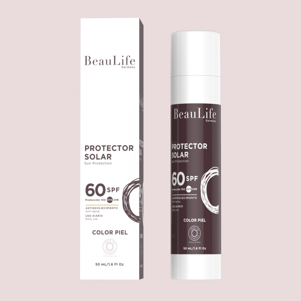 PROTECTOR SOLAR BL – SPF 60+ Mate, Color Universal, Sin Efecto Mimo, Antimanchas A Prueba de Agua, Tecnologia Luz Azul 50 gr