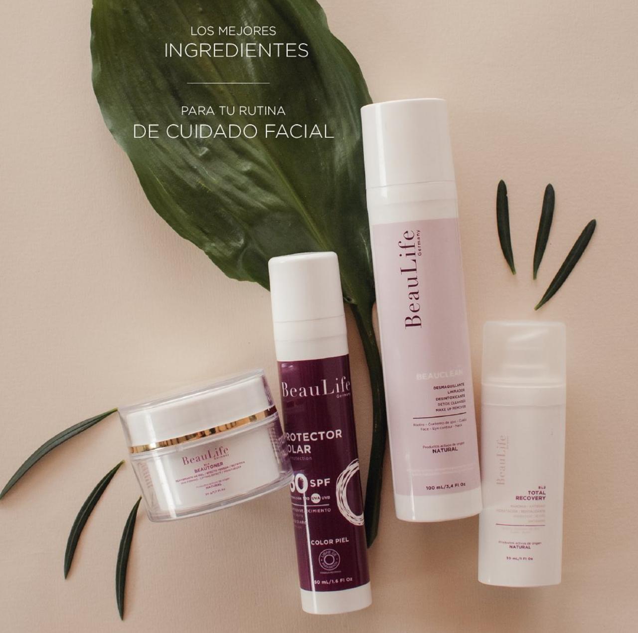 Kit efecto Botox – Para pieles con Acné, Poros Dilatados, Cicatrices, Rostro, Contorno de ojos, cuello (BL2 + Beautoner + Protector Solar BL) + GRATIS BL 1