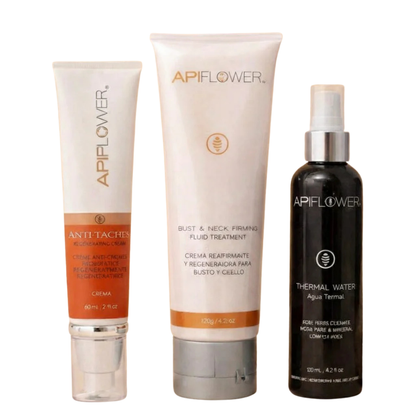 Kit Anti-Manchas & Reafirmante Apiflower + Agua Termal de Obsequio
