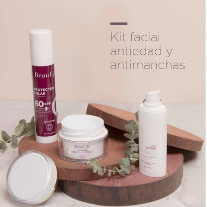 Kit efecto Botox – Para pieles con melasma, Ojeras y Contorno de ojos (Protector Solar + Beautoner + Total Recovery)