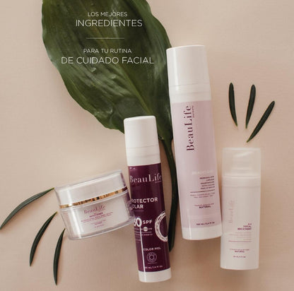 Kit efecto Botox – Para pieles con Acné, Poros Dilatados, Cicatrices, Contorno de ojos (BL 1 + BL2 + Beautoner + Protector Solar BL)