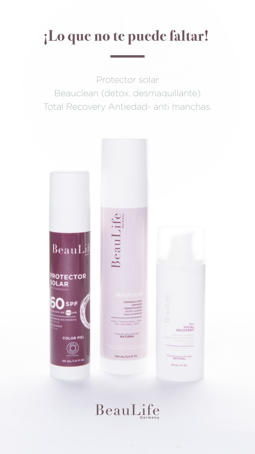 Kit Manchas – Detox – Ojeras – Arrugas (BL1 + Total Recovery + Protector Solar BL)